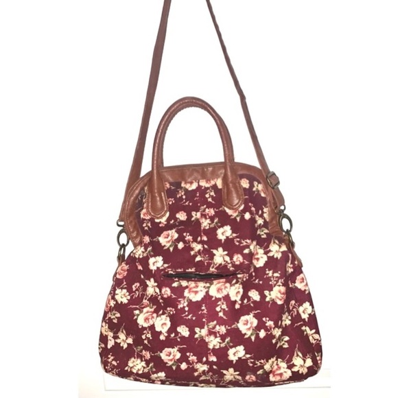 Olsenboye Burgundy Floral Corduroy Bag Large - Picture 4 of 6